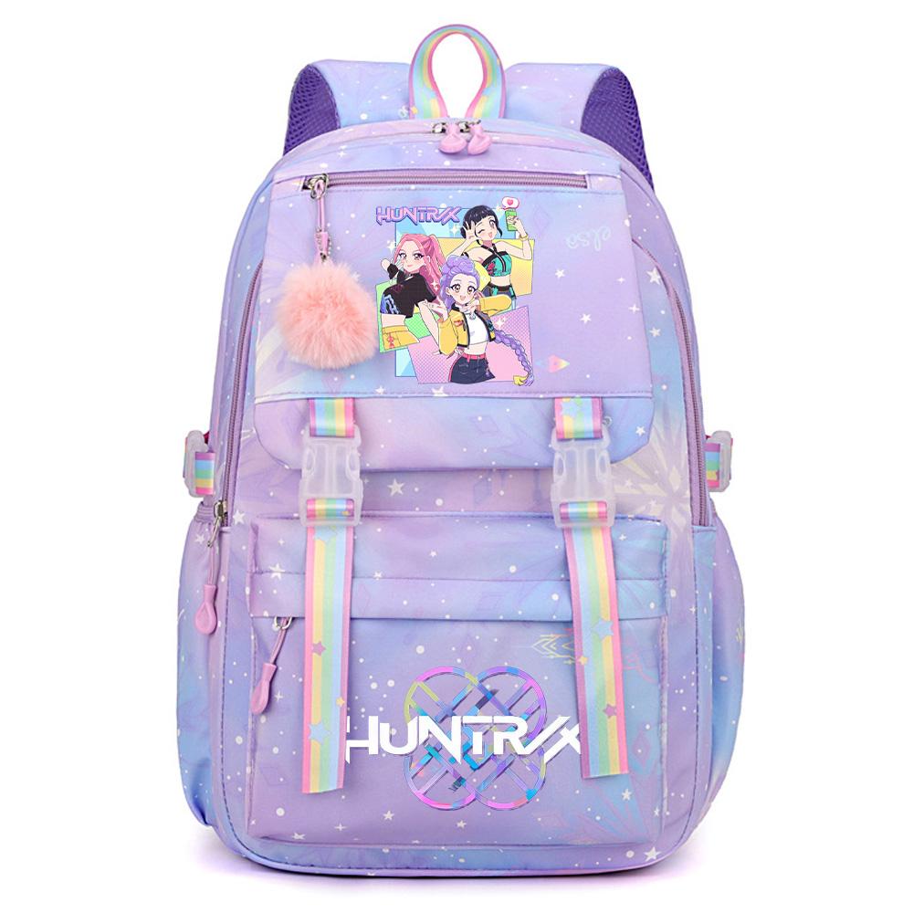Anime K-Pop Demon Hunters Printed Large Capacity Waterproof Backpack Teenger Student Girl Boy Schoolbag Bookbag Women Waterproof Travel Bag Rucksak