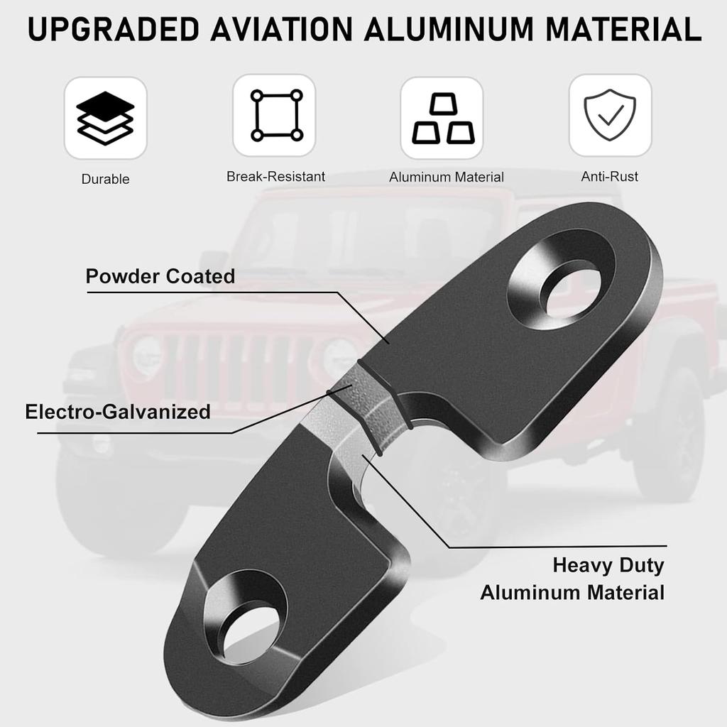 Upgrade Aluminum Alloy Sun Visor Repair Kit Heavy Duty Visor Mounting Clips Compatible With Jeep Wrangler JK JKU 2018/ Wrangler JL JLU 2018-/