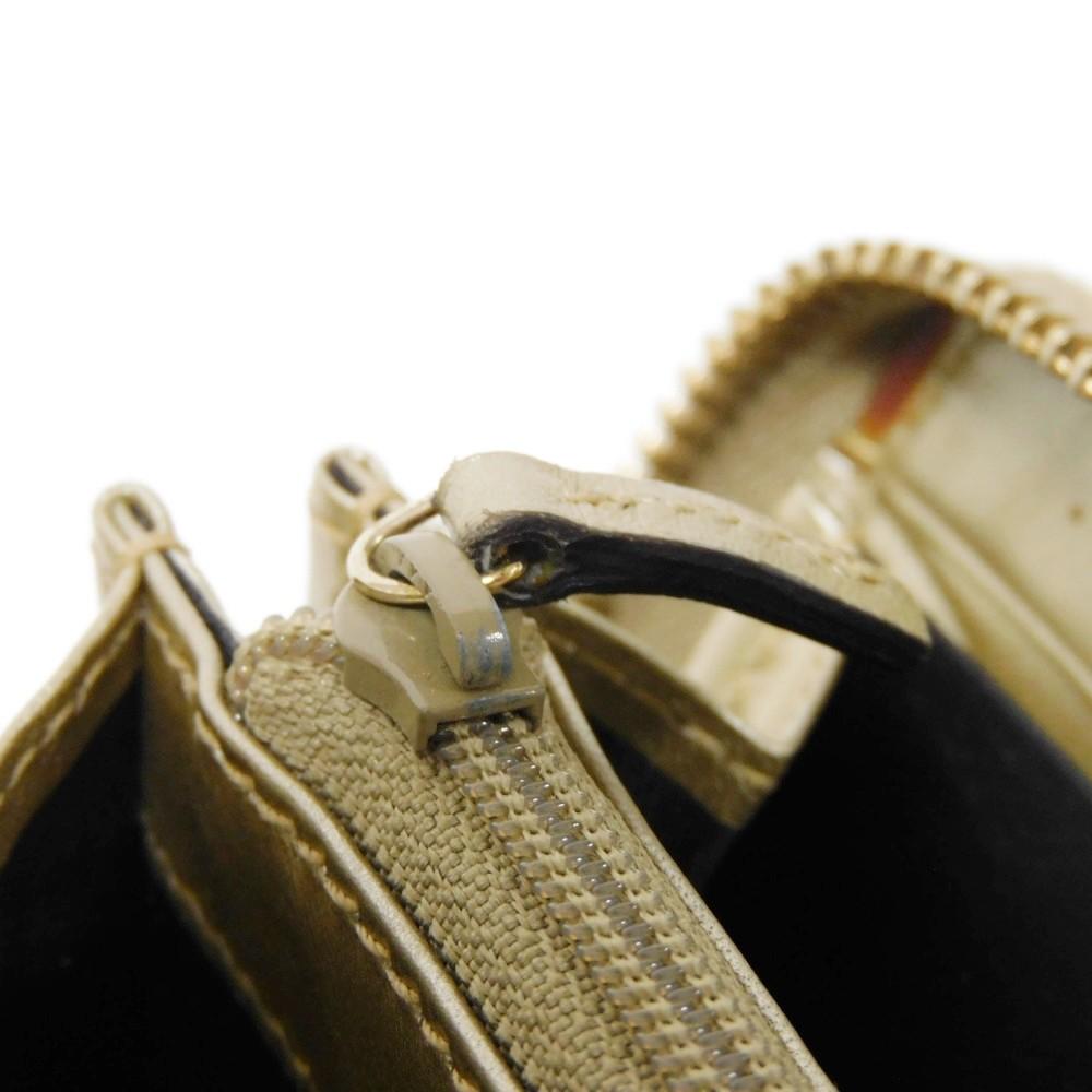 Used Guccissima Ribbon Zip-Around Wallet (9539) 388680 7940 Zip Around Micro GG Ribbon Champagne Gold Women's from