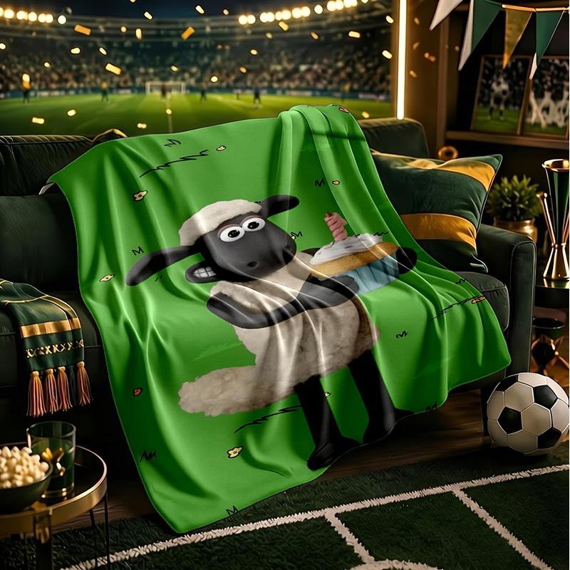 Sheep And Shaun Adventure Throws Blanket Flannel Blankets Plush for Couch Bed Gifts for Men Women Travel picnic blanket Christmas fan gifts