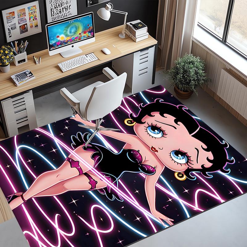 Betty Boop Pattern Rug, Indoor/Outdoor Mat, for Picnic, Gameroom, Bedroom, Office, Living Room, Home Decor Carpet, Birthday Gift