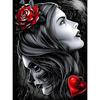 Full Round Drill 5D DIY Diamond Painting "Girl & Skull" 3D Rhinestone Embroidery Cross Stitch