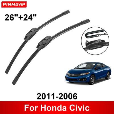 Автомобильный стеклоочиститель для Honda Civic 2011-2006 26" + 24" Передние и задние щетки стеклоочистителя щетки режущие аксессуары