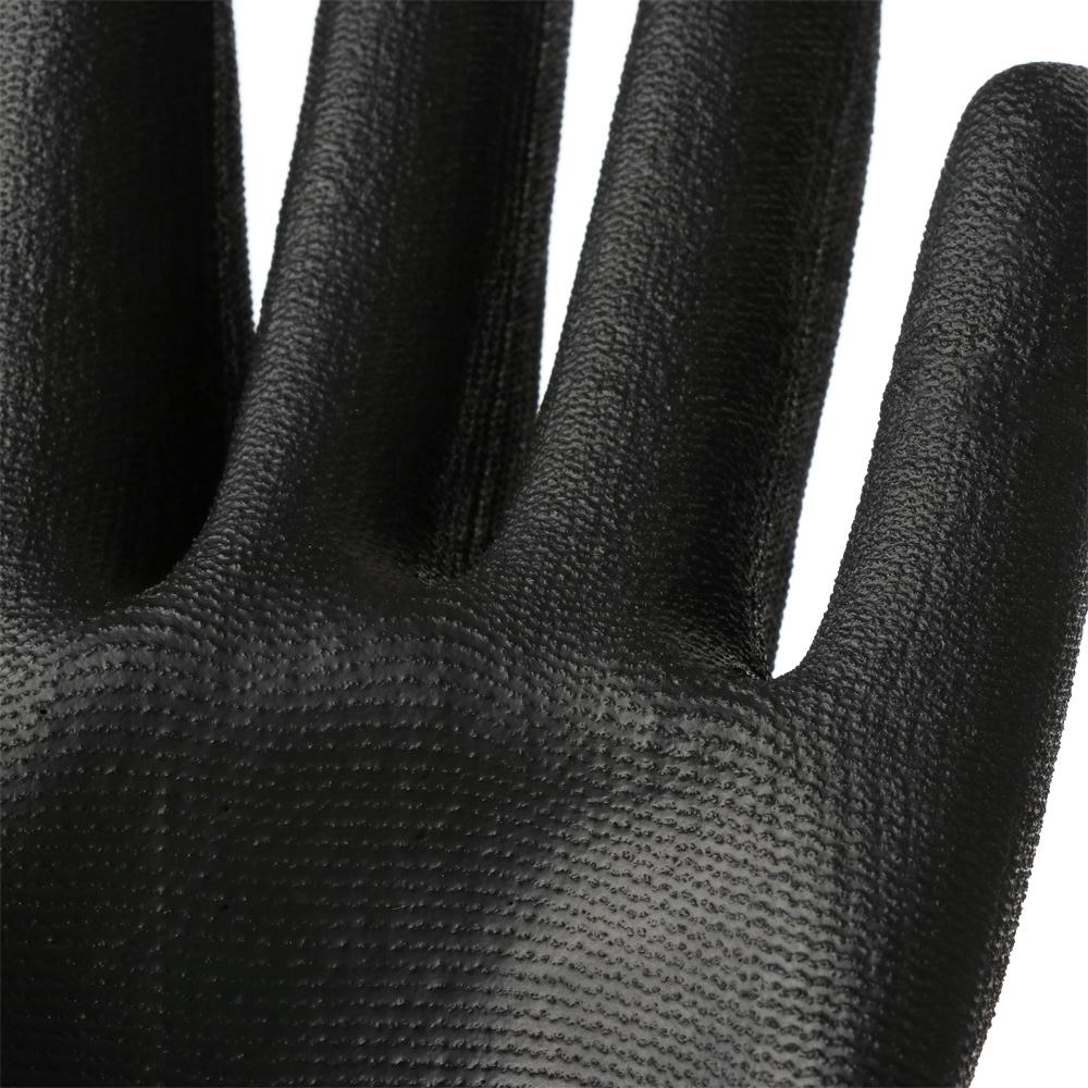 1/6 пар Защитные ПУ Черные Рабочие Перчатки из Полиуретана с Покрытием