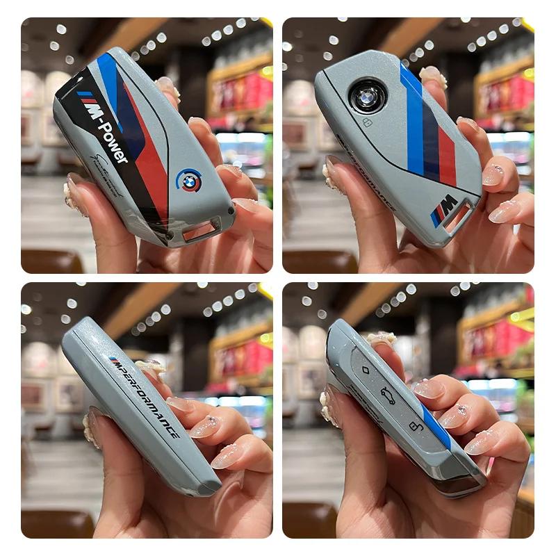 ABS Racing stickers Car Remote Key Case Cover For BMW M G07 X7 LCI U11 X1 G70 7 Series G09 XM F98 X4M LCI G18 X5 G81 M3 I20 IX ZFMNR1