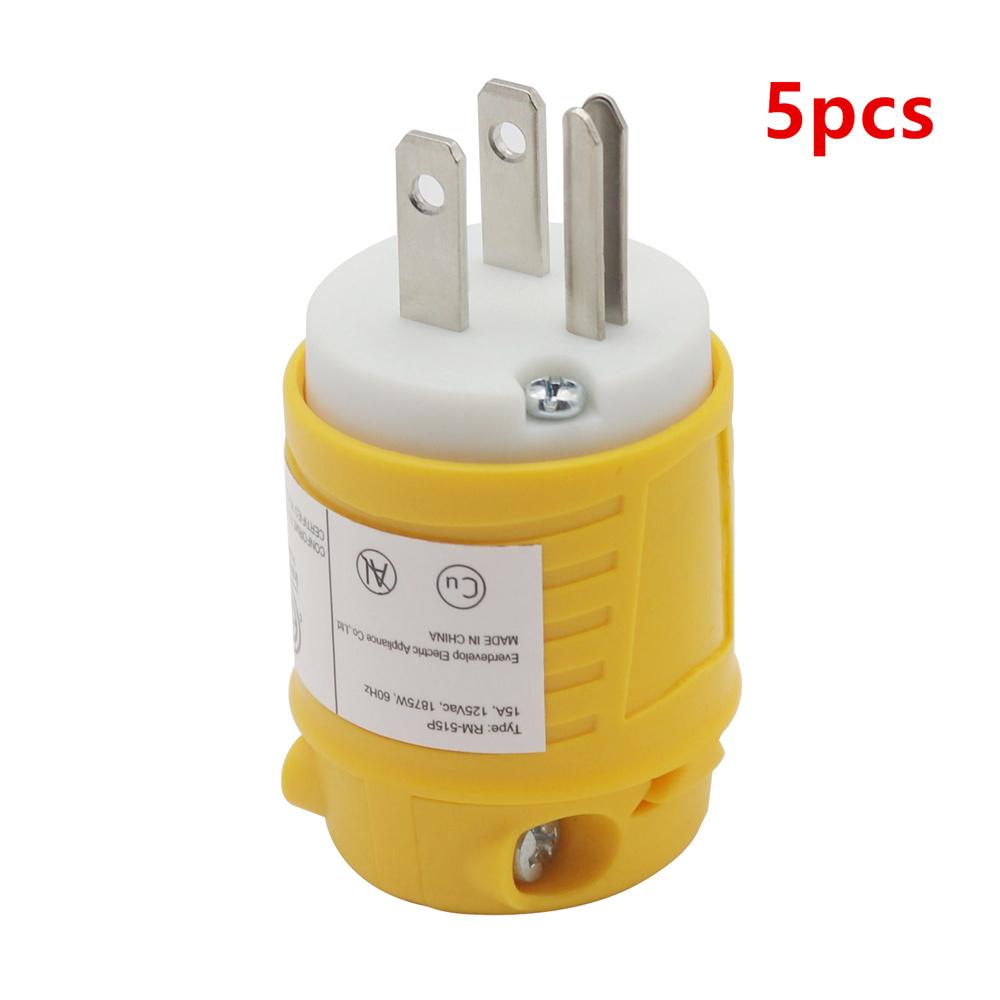 15 Ампер 125 Вольт 5-15P 2-полюсная 3-проводная заземляющая вилка с прямыми контактами