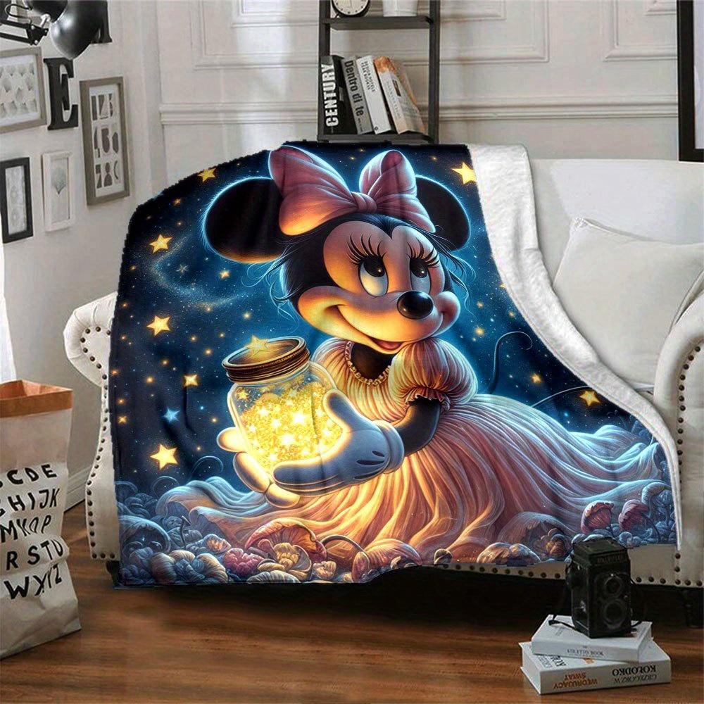 1pc, Magical Starry Night Minnie Mouse Throw Blanket - Soft and Cozy Home Decor for Room or Living Roomz012