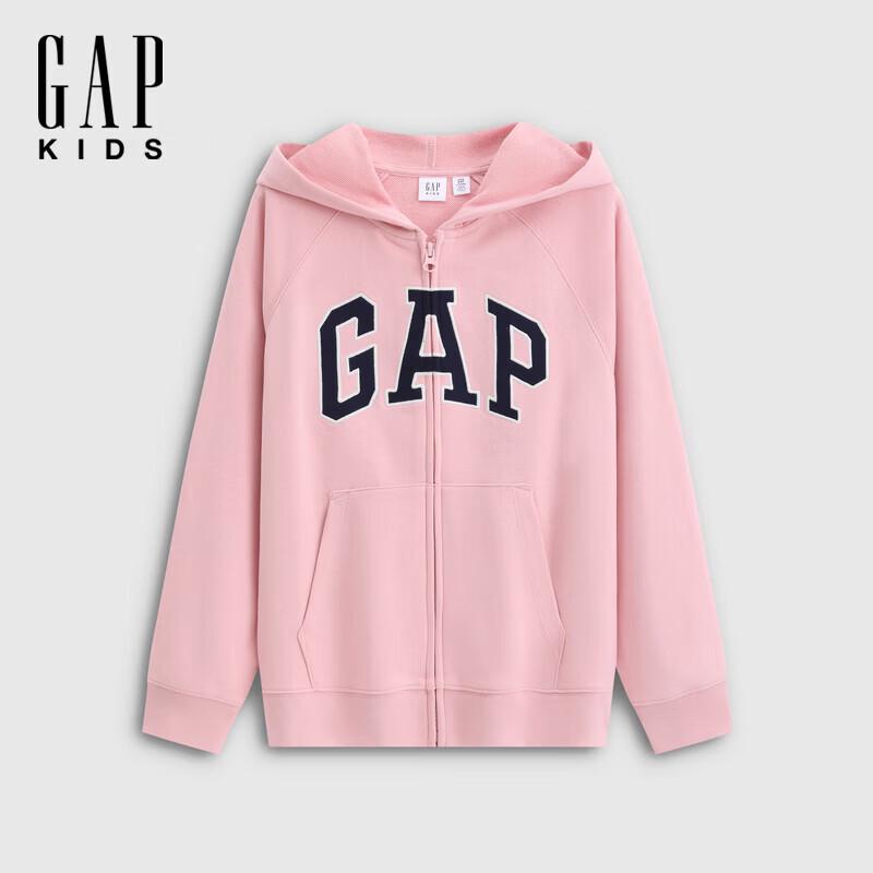 Gap Свободная толстовка с капюшоном и логотипом для девочек из махровой ткани