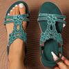 Женские сандалии Блестящие Кристальные Сандалии Лето 2025 Новая Обувь для Женщин Низкий Каблук Плоские Сандалии Женские Летняя Обувь