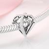 925 Sterling Silver Heart Shape Charm Pendant Beads 925 Sterling Silver Couple Fit Original Jiuhao Charm Bracelet Jewelry