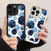 JT97 Сине-золотой мраморный эстетичный чехол для iPhone 17 16 15 14 Pro Max Samsung S26 S25 Ultra A17 A16 A07 A56 A06 Xiaomi 15T Redmi 14C 15c Мягкий ТПУ чехол