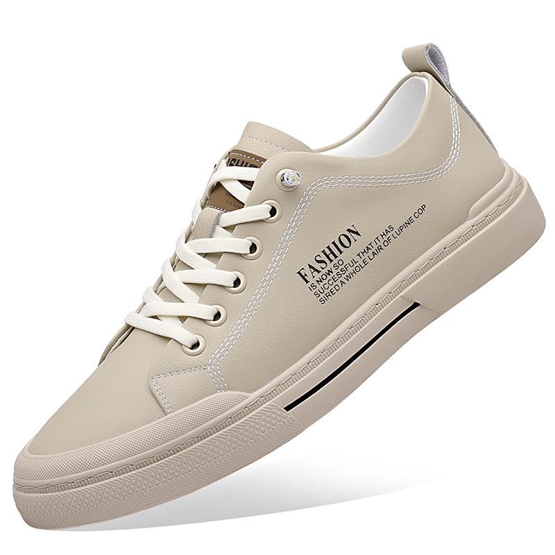 Мужская обувь 2025 весна новая повседневная кожаная обувь мужская корейская версия мягкая основная пластина обувь мужская тренд белая обувь мужская