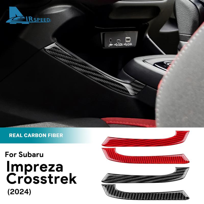 Для Subaru Crosstrek 2024 Impreza 2024 Настоящее Мягкое Углеродное Волокно Беспроводное Зарядное Устройство для Автомобиля Наклейка на Боковую Панель Аксессуары для Отделки Интерьера
