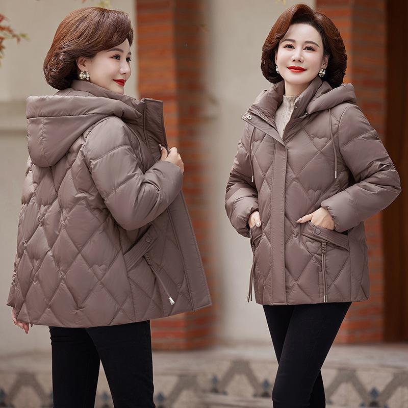 Женская осенне-зимняя куртка однотонная с капюшоном свободная короткая утолщенная ветрозащитная куртка для мам
