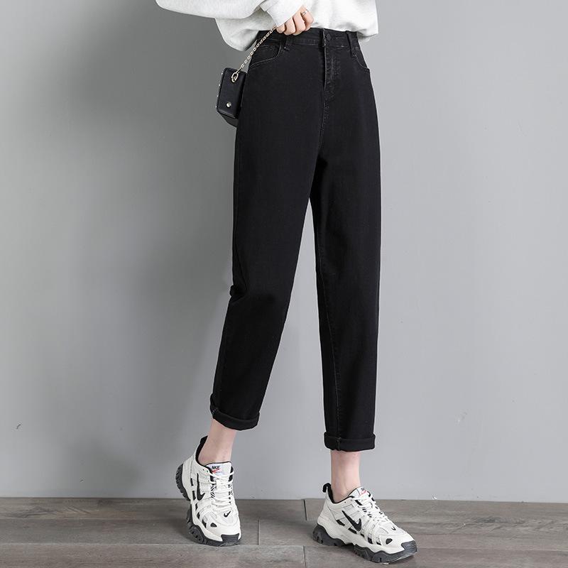 Весенние и осенние женские джинсы Брюки-харлан Свободные джинсовые джинсы Тонкие эластичные брюки с редисом Длинные брюки Джинсовые брюки Брюки девять четвертей