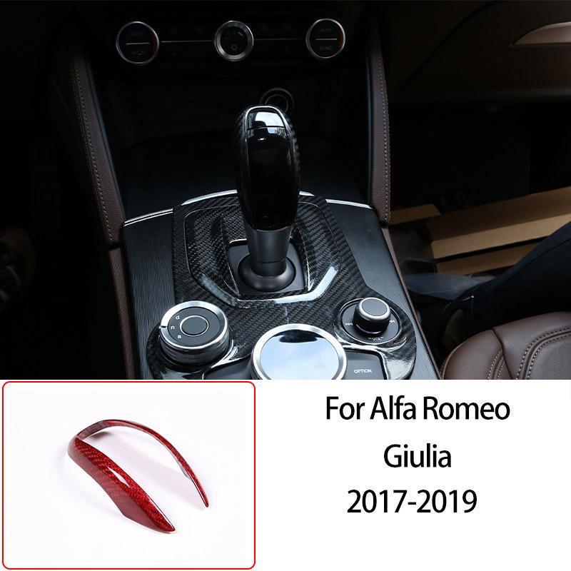 For Alfa Romeo Giulia 2017-2025 Red Real Carbon Fiber Car Interior Trim Sticker Accessories Car Modification