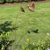 Vintage Hummingbird Garden Stake Metal Bird Flowers Artworks Garden Decorations  Backyard Accent