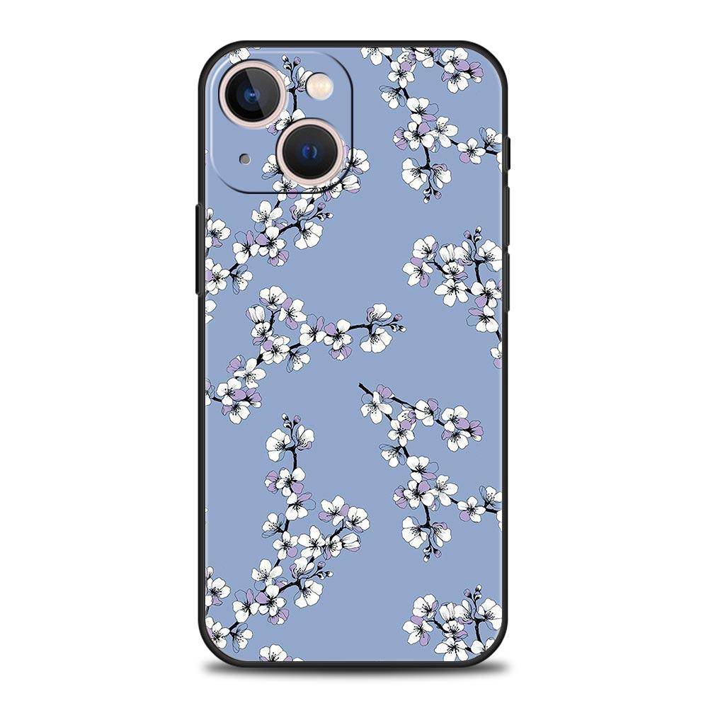 Цветок 12 Роскошный чехол для телефона для iPhone 13 15 14 12 Mini 11 Pro MAX XR X SE XS 7 8 Plus Силиконовый Черный Защитный чехол