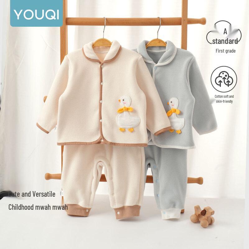 Youqi Baby Fleece-Lined Thermal Two-Piece Set