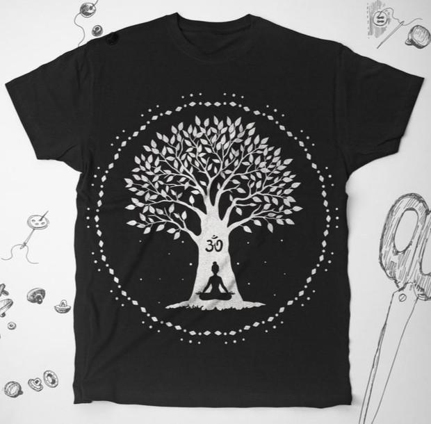 Yoga shirt Namaste shirt Buddha Yoga Tree shirt India Meditation Unisex Tee