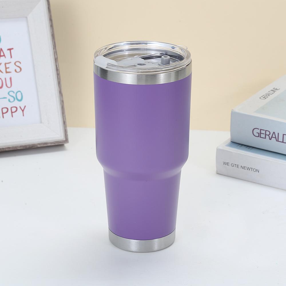 30oz Powder Coated Stainless Steel Insulated Car Cup - Double Layer, Large Capacity, Ice Buster for Outdoor Cold Storage