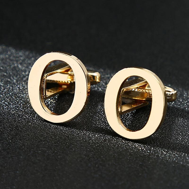 Men's French Shirt Shirt Cuff Links 26 Letters A-Z Cufflinks Gold Color For Men Gift High Quality