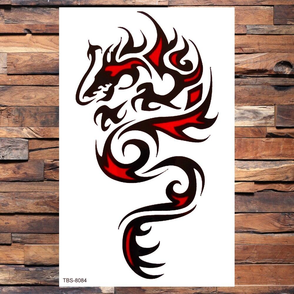 Realistic Dragons Fake Temporary Tattoo For Men Women Tribe Tigers Tattoos Stickers Spray Wolf Flowers Waterproof Tatoo Body Art