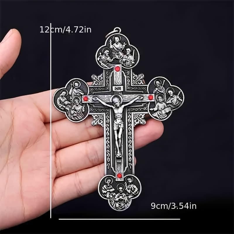 Religious Crucifix Christian Jewelry Cross Pendant Saint Benedict Cross Pattern Pendant Pendant Necklace 120 * 90mm