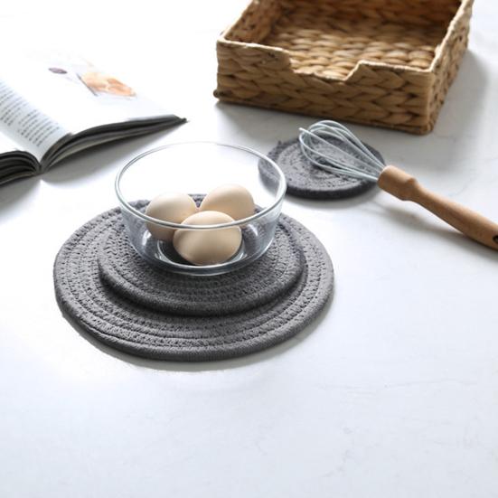 Мягкий хлопковый тканый набор подставок, теплоизоляционный, водопоглощающий, шумопоглощающий, хлопковый коврик для чашек, против ожогов