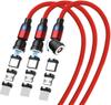 Магнитный зарядный USB-кабель из 3 2 м Micro USB Кабель Micro USB 2 м, 3-в-1 [Набор (1м + + 3м)] Вращение на 360° + 180°, Магнитный, Пыленепроницаемый,