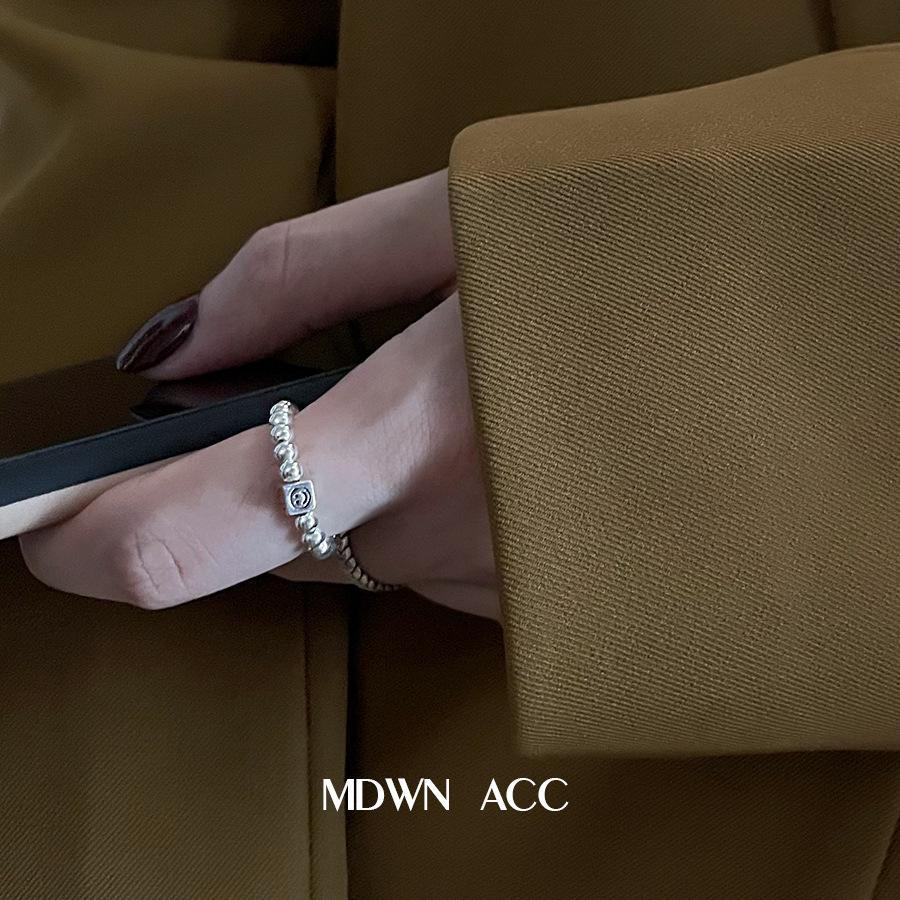 Модный комплект колец-цепочек со смайликом из стерлингового серебра 925 пробы для женщин