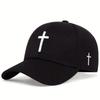 Casual Cross Baseball Cap Spring Duck Tongue Cap Versatile Cross Embroidered Hat  Outdoor