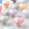 1Pcs Door Knobs Handles Ceramic Cartoon Cabinet Knobs And Handles Colorful Heart Drawer Closet Handles Kids Room Handle