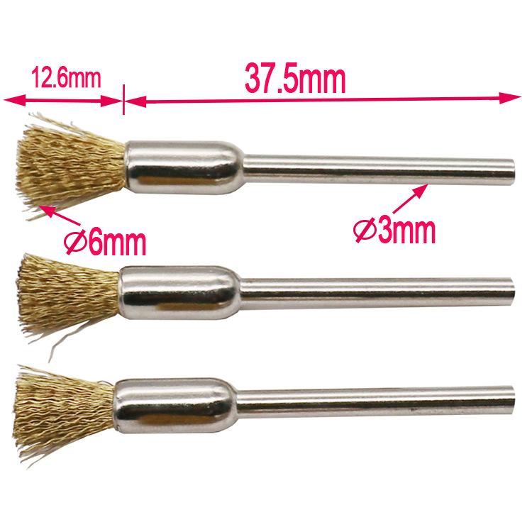 Wire Wheel Brush 6mm Shank Copper Plating Stainless Steel Wire Wheel Brush Grinder Rotary Tool