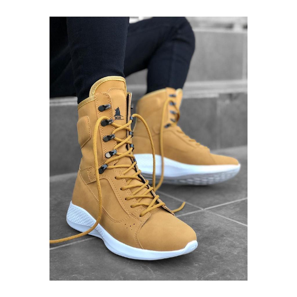 Ba0600 Lace-up Camel Yellow Boxer Unisex Sports Boots