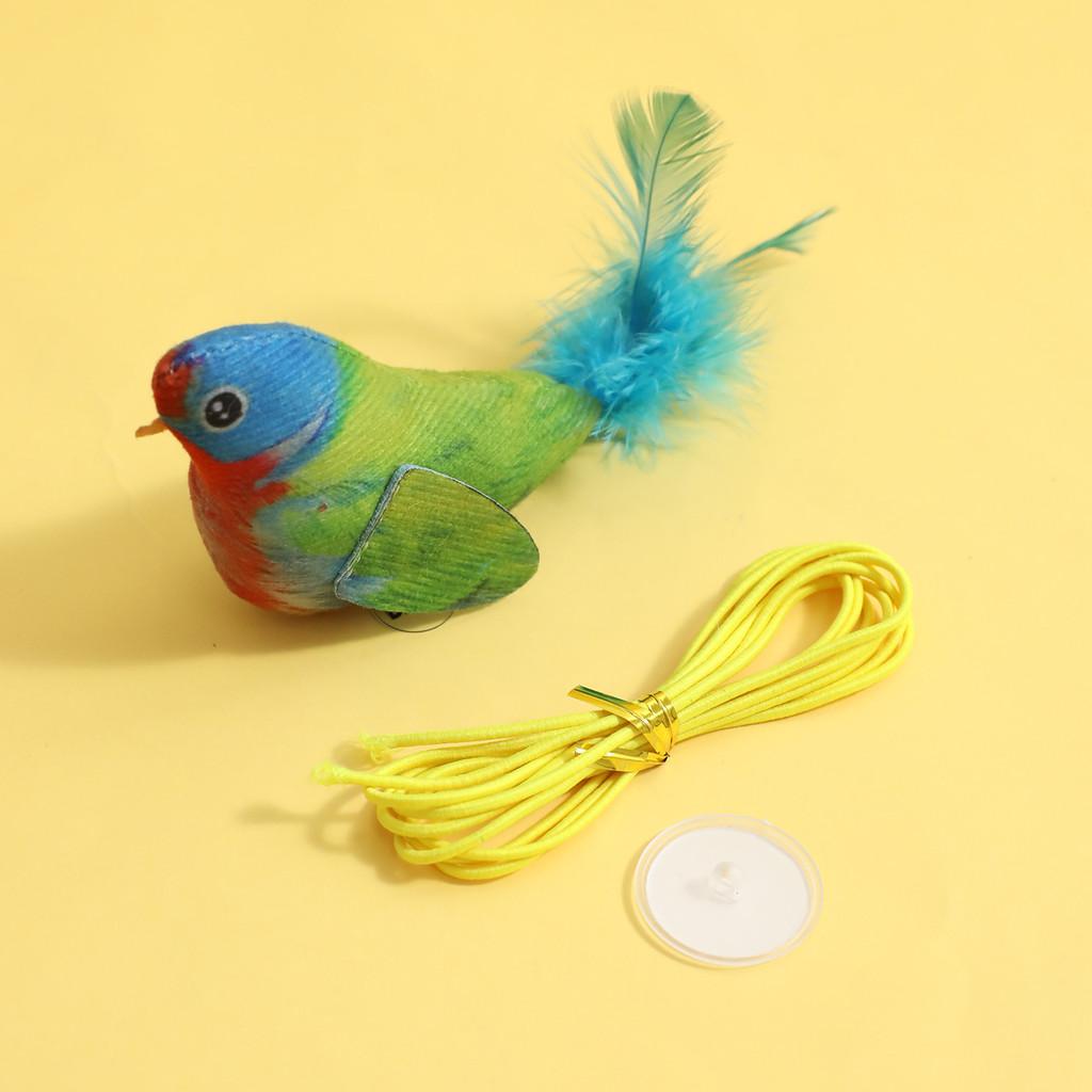 Plush Cat Toy With Suction Cup And Bionic Sound For Interactive Play