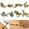 Car Ornaments Bull Ornament Sculpture Key Pendant Copper Miniatures Figurines Keychain Accessories