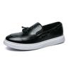 One-pedal Loafers Leather Shoes Men's Spring Lazy Soft Surface Fringed Beanie Shoes Driving Shoes Kitchen Leathershoes