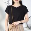 2025 Однотонная футболка с коротким рукавом большого размера для женщин, летняя свободная женская футболка высокого качества с узором CCXX244