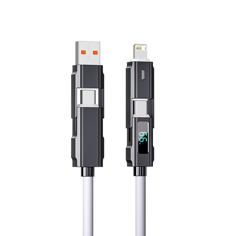 Кабель для мобильного телефона 5A 4-в-1 66 Вт PD Быстрая зарядка USB-C на Type-C на iOS Подходит для iPhone iPad Huawei Xiaomi Samsung Redmi