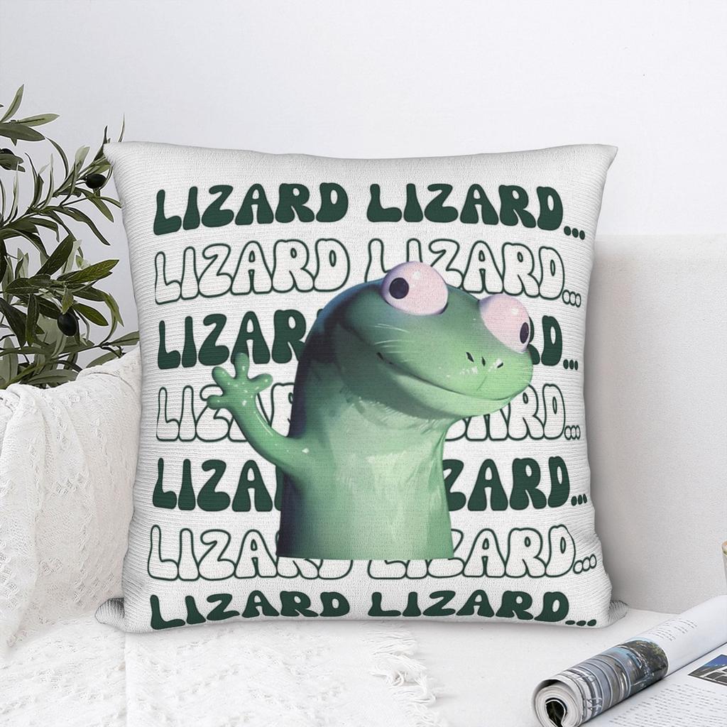 Tom Lizard Lizard Lizard Meme Derpy Lizard Button Square Pillowcases Polyester Car Hoppers Cushion Case Cool Home Pillowcase