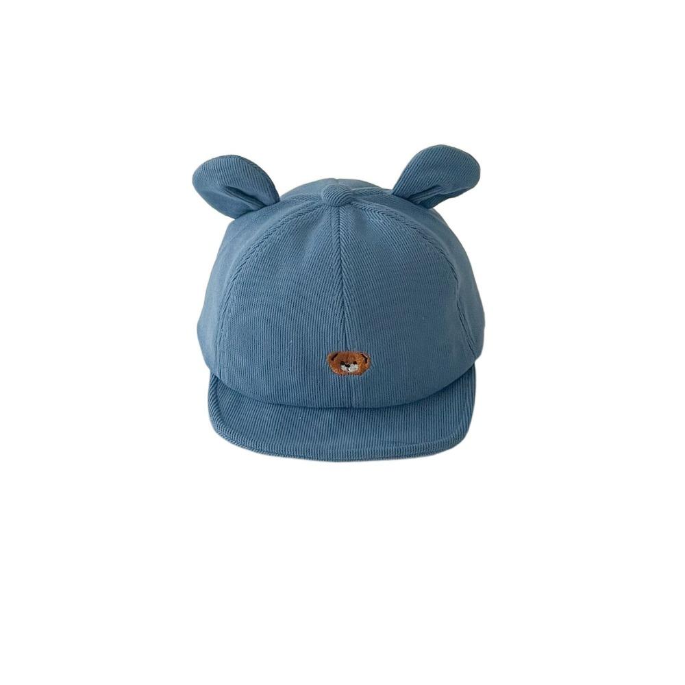 Fashion Adjustable Kids Fisherman's Hat Cartoon Embroidered Baby Visor Hat Bear Ear Solid Color Baby Sunhat Autumn