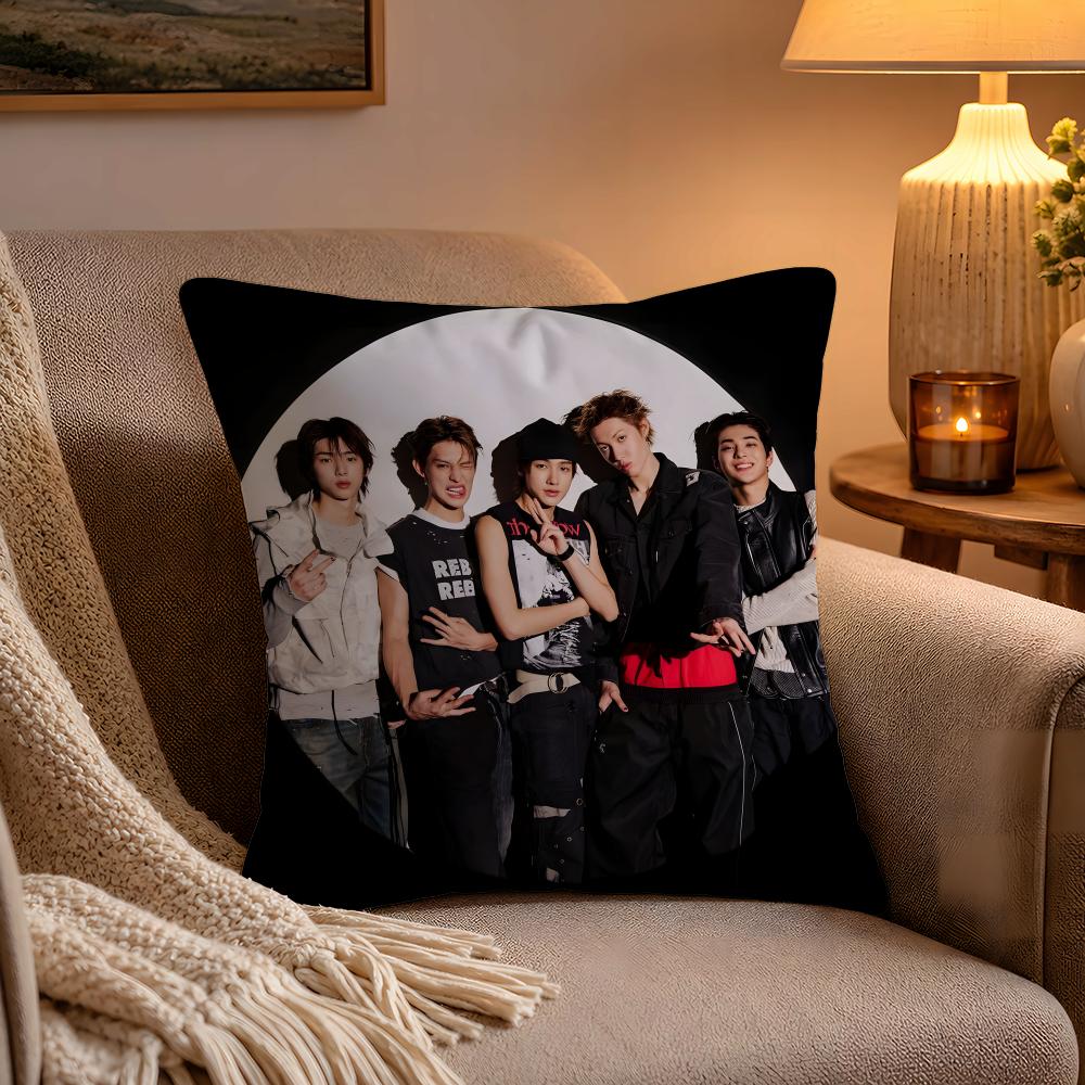 CCortis Cushion Cover Soft Plush Cushion Cover Double Print And Invisible Zipper For Sofa Home Car Use