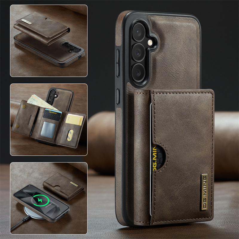 Магнитный отстегивающийся чехол-книжка из кожи 2 в 1 для Samsung Galaxy S25 FE S25 Edge S24 Plus S23 S22 S21 Ultra, кошелек, карман для карт, задняя крышка, коке