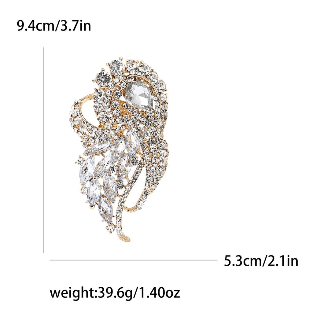 Vintage Style Flowers Cluster Brooch Pin Rhinestone Crystal Woman Corsage Party Gift Jewelry Accessories