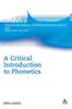 Книга A Critical Introduction To Phonetics