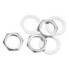 Guitar Nuts and Washers, 3/8" Guitar Input/Output Jack Socket Nuts, Silver, for Guitars and Basses, 3-Pack