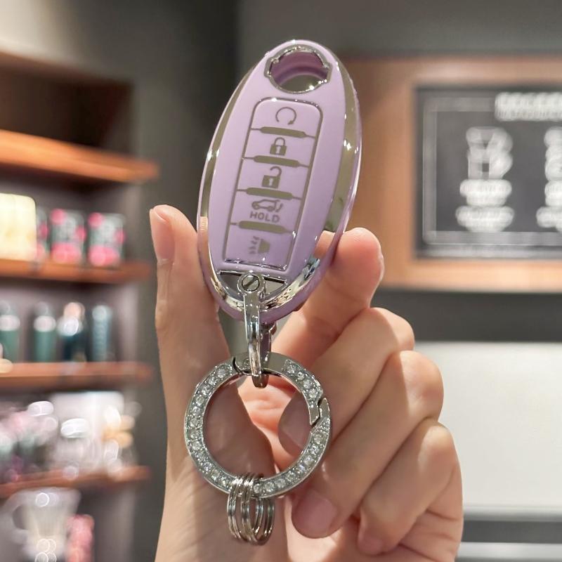 Чехол для ключа с брелоком Bling Lanyard для Nissan Altima Sentra Maxima Rogue Armada Pathfinder Versa Smart Key 5-кнопочный