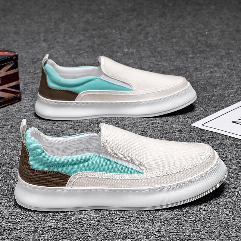 Мужская обувь Дышащая обувь Lazy Shoes Повседневная модная обувь на платформе Легкая мужская парусиновая обувь с одной педалью