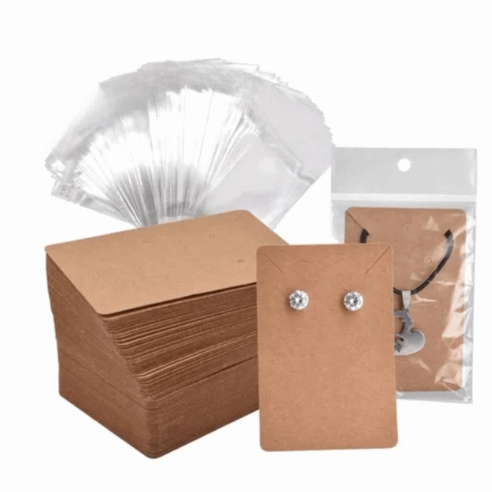 100pcs White Earring Cards Black Blank Jewelry Card Kraft Paper Jewelry Card Selling Jewelry